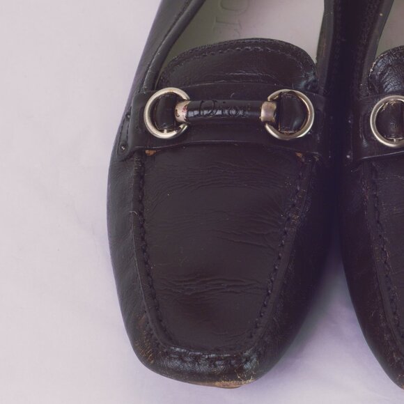 Vintage Christian Dior Leather Driving Loafers Horsebit Mens Brown Size 7.5 - Picture 6 of 9